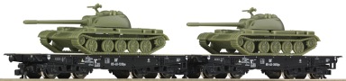 [Soupravy] → [Nákladní] → 37586: set dvou plošinových vozů s nákladem tanků T55