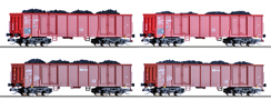 [Soupravy] → [Nákladní] → 501610: set 12 vozů s nákladem uhlí „Display offene Güterwagen“