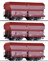 [Soupravy] → [Nákladní] → 01733 E: set tří samovýsypných vozů s nákladem uhlí „Kohlenzug 2“