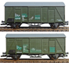 [Soupravy] → [Nákladní] → S303: set dvou krytých nákladních vozů „AZA Kněževes u Rakovníka“