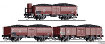 [Soupravy] → [Nákladní] → 01035: set tří otevřených nákladních vozů s nákladem uhlí