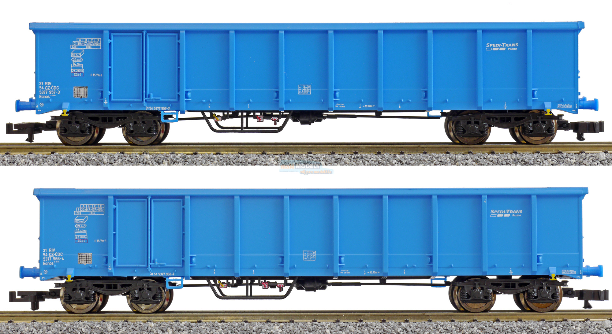 Set dvou otevřených nákladních vozů Eanos, ČD Cargo:::