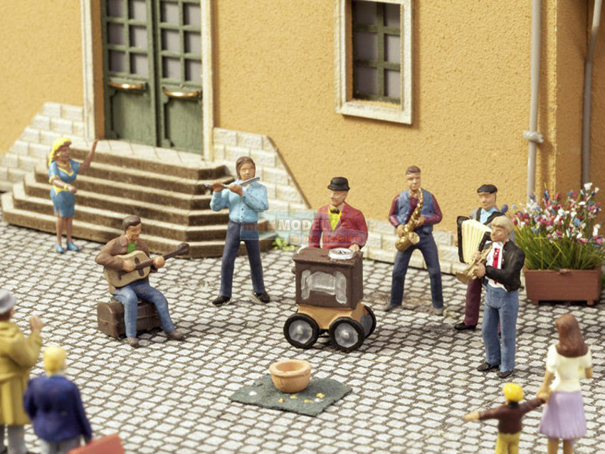 Pouliční hudebníci - figurky se zvukovým modulem