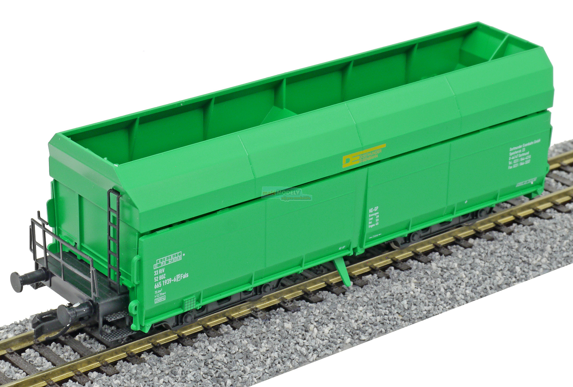 Samovýsypný vůz zelený Dortmunder Eisenbahn 