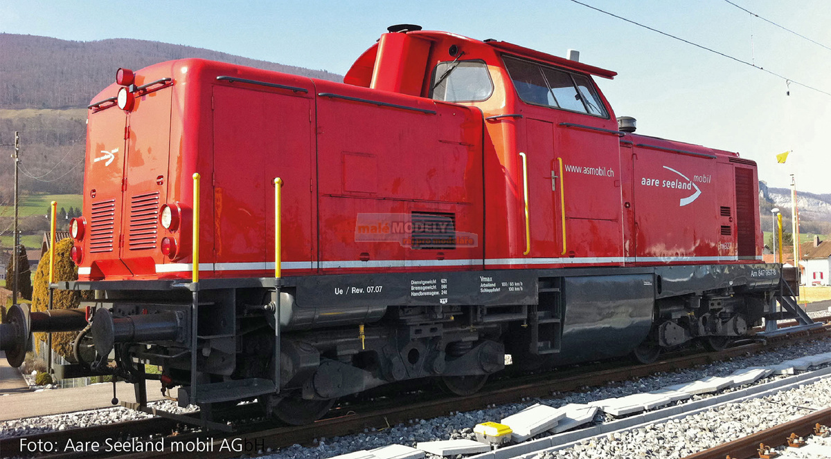 Dieselová lokomotiva Am 847957-8, Aare Seeland mobil AG (CH) - (31.03.2020)