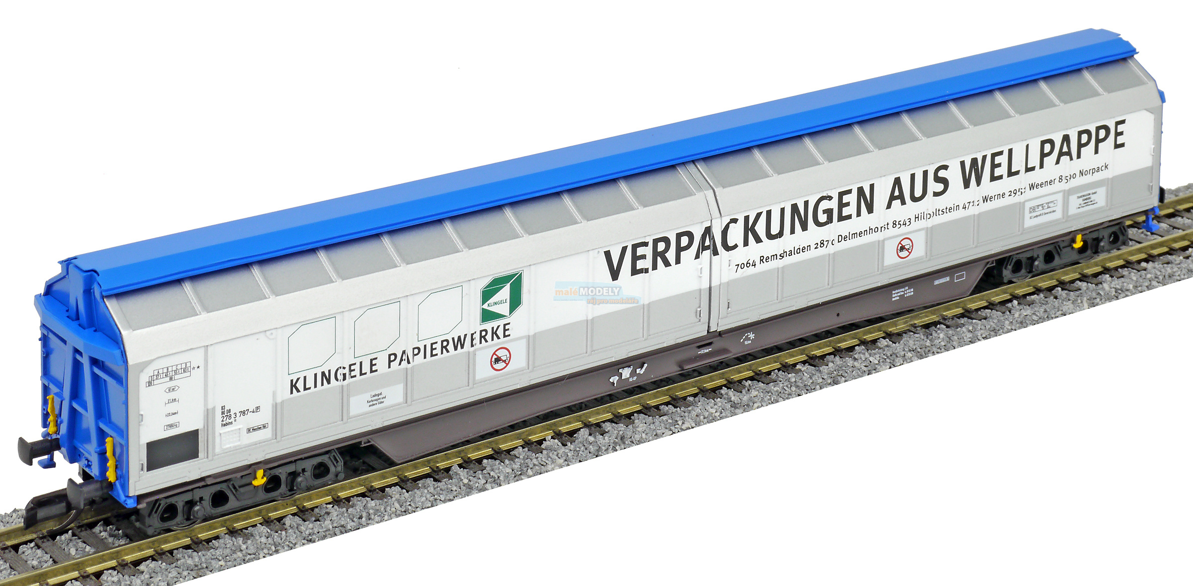 Schiebewandwagen Habins *Klingele Papierwerke* der DB AG, Ep. V