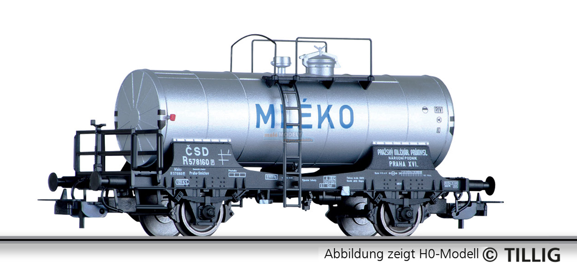 Kesselwagen -Mleko- eingestellt bei der ČSD